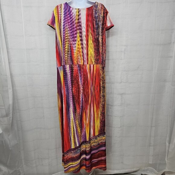 Ashley Stewart Purple Striped Maxi Dress Festival Boho Colorful 26/28 - Picture 6 of 10